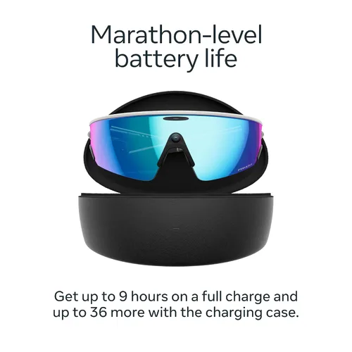 Vista 6 de Oakley Meta Vanguard with Meta AI, Audio, Photo, Video Compatibility - White, Prizm™ Sapphire