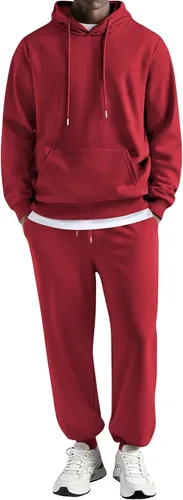 Vista 19 de COOFANDY Conjunto deportivo de 2 piezas para hombre, conjunto deportivo casual con capucha