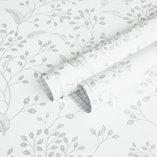 Vista 11 de Heroad Papel Tapiz Autoadhesivo Despegar y Pegar Negro Papel de Contacto Floral Dorado Papel Tapiz Moderno Boho Removible Papel de Contacto