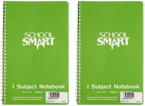 Vista 2 de School Smart Cuaderno de rayas universitarias con espiral no perforado de 1 materia, 9-1/2 x 6 pulgadas