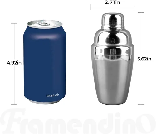 Vista 7 de Framendino, Coctelera de 8 onzas Martini Shakers Mixto Set Bebida de Acero Inoxidable Pequeña Bar Herramientas Profesionales