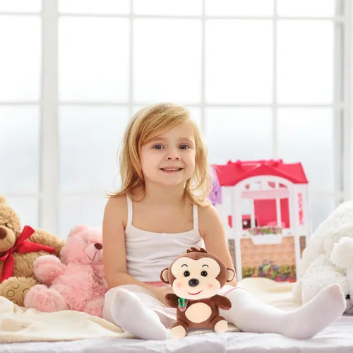 Vista 6 de MERRYHAPY Adorable peluche de mono hecho con algodón suave, lindo peluche en forma de mono de dibujos animados, para jugar y decoración