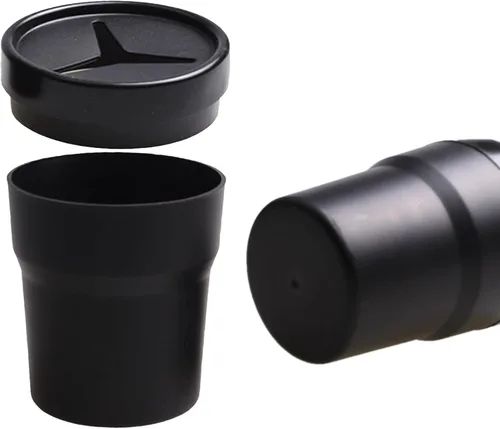 Vista 6 de Bote de basura multifuncional para automóvil con tapa, 8.5 fl oz (0.06 galones) cubo de almacenamiento de monedas, mini bolsa de comestibles