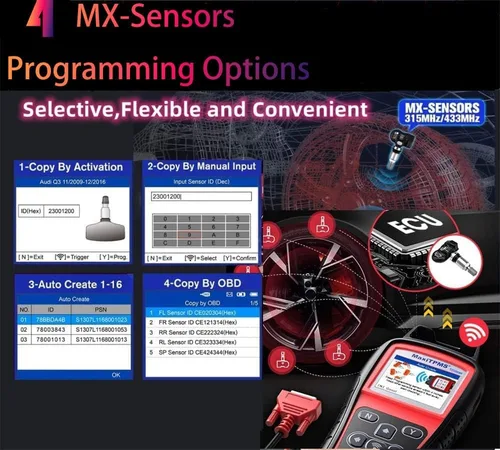 Vista 5 de Autel MaxiTPMS TS508WF Herramienta de programación TPMS TPMS Relearn/Reset Sensor MX Free Clear TPMS DTCs Activar Programa Sensor MX Sensor Advanced