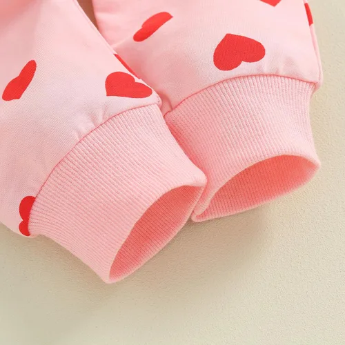 Vista 6 de Conjunto de 2 piezas para bebé, niña, niño, manga larga, arcoíris, con pantalones de leopardo, ropa de invierno y primavera