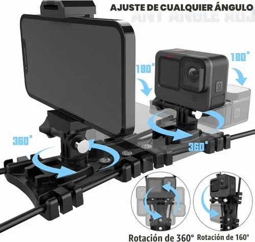 Vista 2 de Soporte de valla de teléfono celular de béisbol, soporte de valla para iPhone con soporte de batería para iPhone y Android, Gopro, Mevo Start