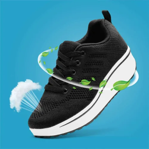 Vista 2 de DADAWEN - Tenis para caminar con plataforma para mujer, transpirables, ligeros, cómodos, informales, tallas 5 a 12 de EE. UU