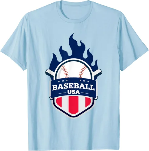 Vista 77 de Baseball USA Support the Team Shirt - Camiseta con la bandera de Estados Unidos, Blanco, S