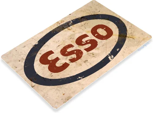 Vista 2 de Tinworld Esso Gas Oil Auto Shop Garage Metal Decor B815 - Letrero de lata