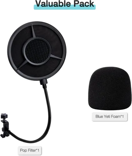 Vista 6 de Filtro de Espuma Antipop Blue Yeti - 5.5 Pulgadas de Diámetro, 6 Capas, Filtro Antipop para Cubierta de Micrófono, Pantalla Antipop Yeti Compatible