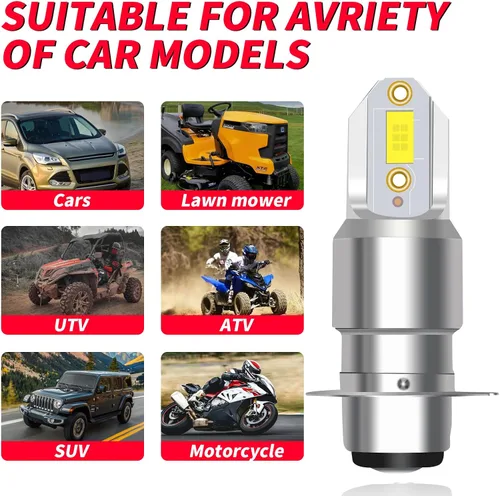 Vista 6 de H6 H6M - Bombilla para motocicleta ATV compatible con Honda Sportrax TRX250 TRX300 TRX400 TRX450 TRX700, 300% de brillo, 7000 lúmenes, 6000 K