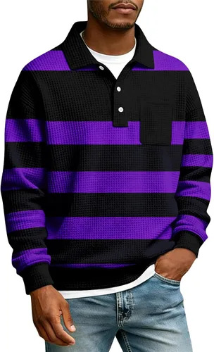 Vista 42 de Camisas de manga larga con botones a cuadros para hombre, con cuello de manga larga, estilo casual, elegante, a cuadros