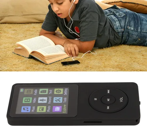 Vista 4 de Reproductor de MP3/MP4, reproductor de música MP3, compatible con tarjeta de memoria 32G, pantalla LCD digital clásica ultrafina de 1.8 pulgadas