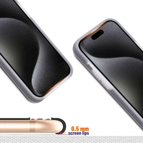 Vista 4 de Funda protectora para iPhone 11, forro de microfibra de silicona, a prueba de golpes, antiarañazos, de goma, de gel, color gris