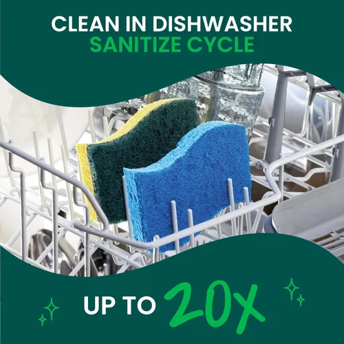 Vista 17 de Scotch-Brite - Esponja resistente para restregar, 12 esponjas de cocina, diseñada para desastres difíciles en la cocina, dura 3 veces más*, mejor