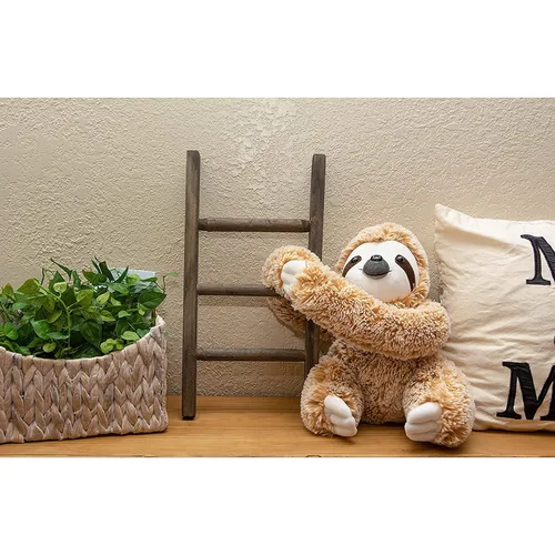 Vista 5 de Animal de peluche realista de perezoso – Piel tierna, abrazable y sedosa, lindo perezoso marrón de tres dedos para regalo de cumpleaños de novia