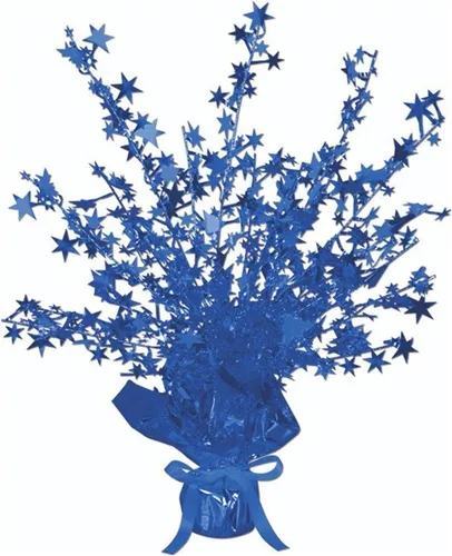 Vista 7 de Beistle Centro de mesa Black Star Gleam N Burst – Decoración de mesa de alambre ajustable con base ponderada en aerosoles de estrellas para premios