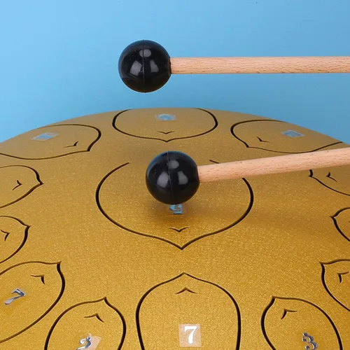 Vista 6 de heyous 2 pares de martillo etéreo de tambor de 9.8 x 0.9 in, mazos de acordeón, mango de madera, paletas, instrumentos de percusión adecuados