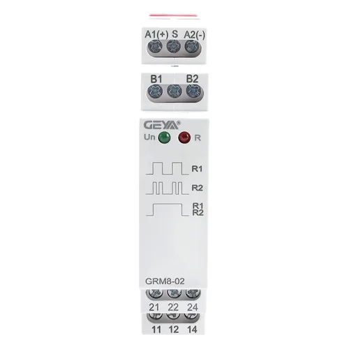 Vista 8 de GEYA Relé electrónico de bloqueo relé de impulso de memoria SPDT 16A voltaje de amplio rango montado en riel DIN (GRM8-02, AC/DC12V ~ 240V)