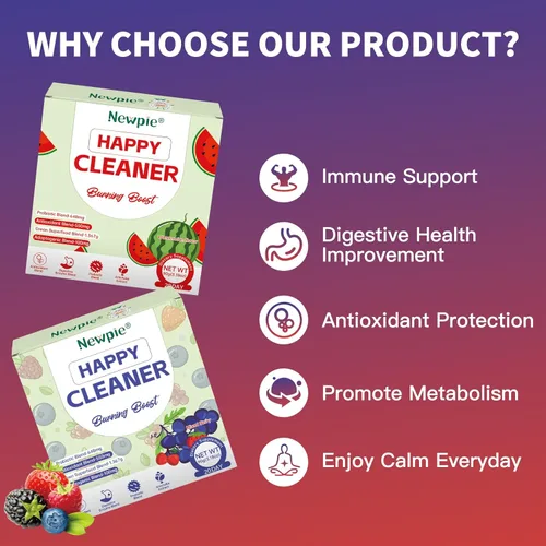 Vista 4 de Newpie Superfoods Happy Cleaner - Polvo probiótico y probiótico con sabor a sandía, fibra orgánica, sin azúcar, salud intestinal, antioxidante