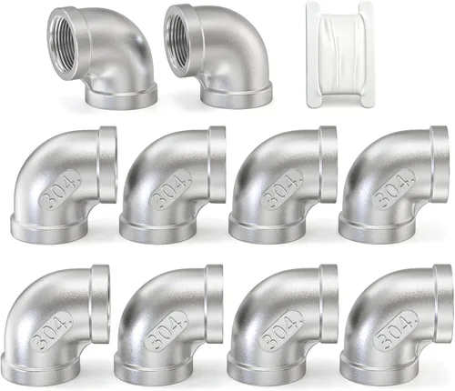 Vista 14 de TAISHER 2 piezas de acero inoxidable 304 accesorios de codo de 90 grados, tubo hembra NPT de 1 pulgada a 1 pulgada NPT hembra 304 accesorio