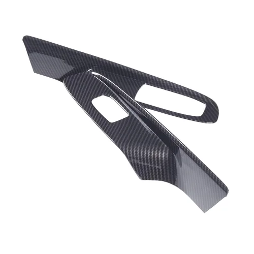 Vista 8 de Cubierta para interruptor de elevación de ventana compatible con Chevrolet Corvette C8 2020-2023, accesorios C8 (patrón de fibra de carbono)
