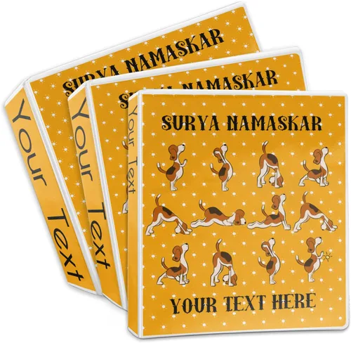 Vista 3 de Carpeta personalizada de 3 anillas de Yoga Dogs Sun Salutations - 1 pulgada