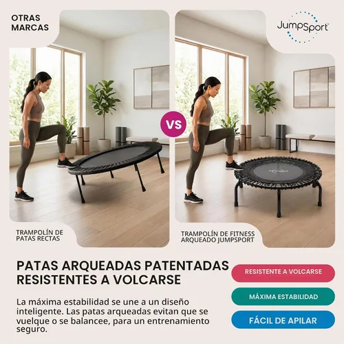 Vista 5 de JumpSport 39” Essential Fitness Trampoline for Adults - Model 250