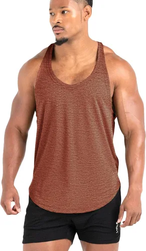 Vista 4 de Lehmanlin Camiseta sin mangas para hombre, con espalda en Y, para gimnasio, fitness, muscular, de secado rápido (paquete de 1 o 3)