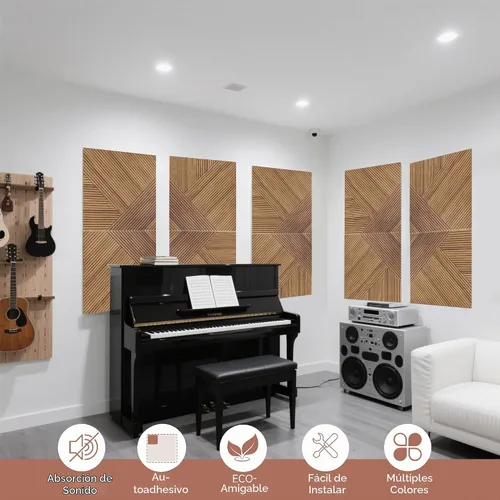 Vista 5 de TO-TH Paneles de pared acústicos autoadhesivos para amortiguar el ruido