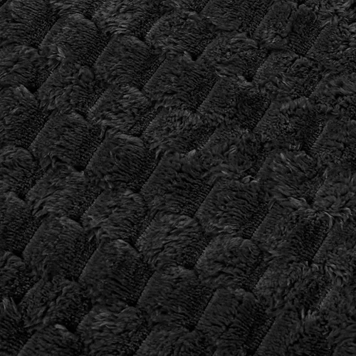 Vista 5 de Vessia - Manta de forro polar de franela (50x70 pulgadas), manta 3D de jacquard negra, esponjosa y cálida para sofá, sillón, cama, silla, 300GSM