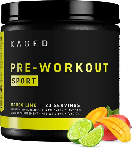 Vista 12 de Kaged Polvo Pre Entreno Deportivo para Hombres y Mujeres, Blue Razz, Certificado Deportivo, 188mg Cafeína, Suplemento de Óxido Nítrico, Beta Alanina