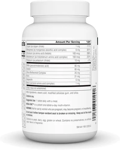 Vista 3 de SOURCE NATURALS Mega-One - Tableta múltiple sin hierro, 60