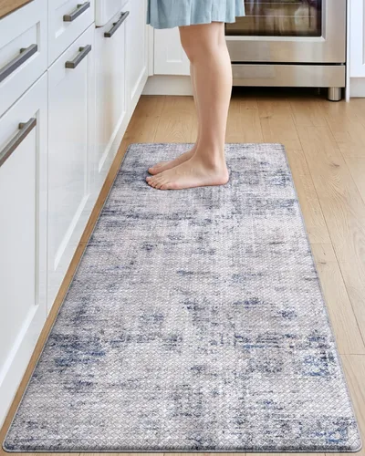 Vista 30 de DEXI Alfombrillas de cocina acolchadas antifatiga 23 x 86 pulgadas, color Azul