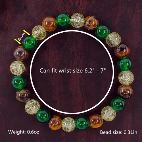 Vista 45 de Pulseras de triple protección con piedra de ojo de tigre de obsidiana negra con hematita para hombres y mujeres, pulsera de piedra curativa