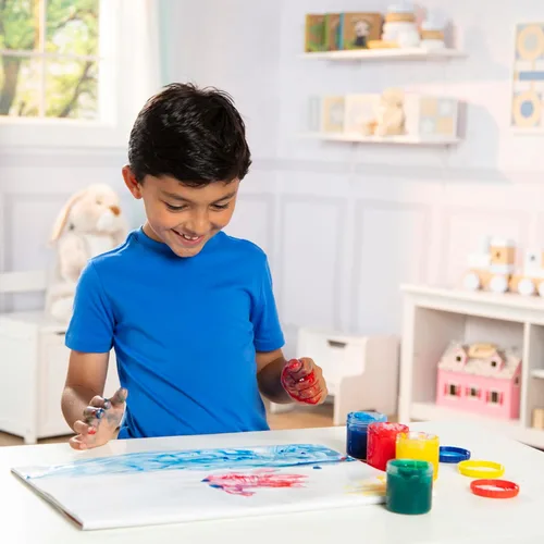 Vista 2 de Melissa & Doug Juego de pintura para dedos (4 piezas) - Rojo, Amarillo, Azul, Verde