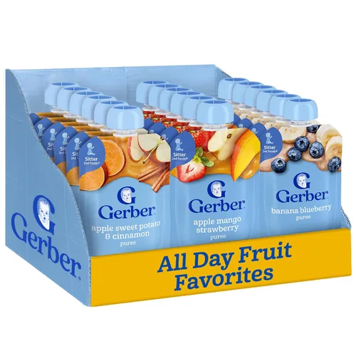 Vista 8 de GERBER NATURAL PARA BEBÉ 2nd Foods Manzana Mango Fresa 6(4x3.5oz)