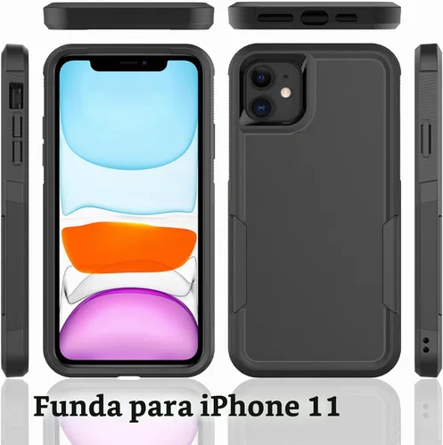 Vista 9 de MDCN Funda para iPhone 11: funda protectora de doble capa resistente para teléfono celular, a prueba de golpes, resistente, con protector