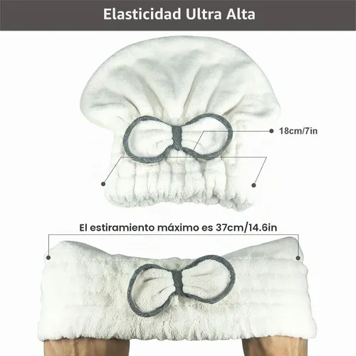 Vista 3 de Jseng Gorro Grande de Microfibra de Secado Rápido para Cabello [Nueva Actualización], Extremadamente Suave y Ultra Absorbente, Gorros de Secado