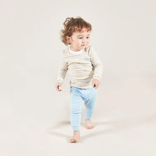 Vista 4 de moimoln Pijama de algodón suave para bebés y niñas pequeñas con estampado de flores modales, manga larga, ajuste ceñido