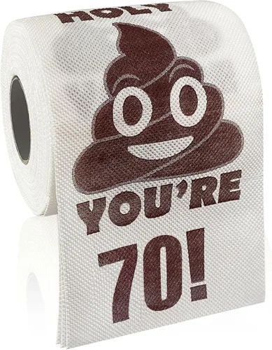 Vista 11 de Regalos de feliz cumpleaños número 10, rollo de papel higiénico divertido de 3 capas, papel higiénico impreso Holy Poop You're 10, regalo de bromas