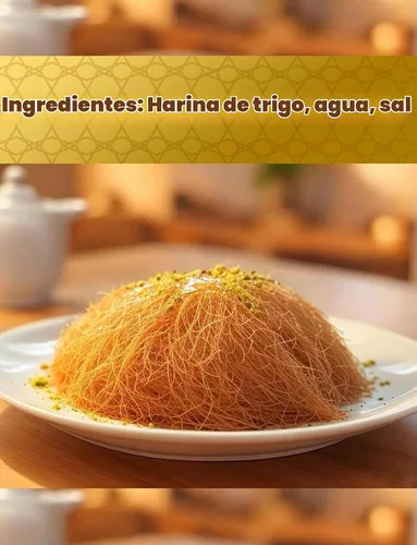 Vista 4 de Kadayif Premium Seco y Triturado 500gr (17.6 oz) para Masa de Repostería de Chocolate de Dubai, Masa de Hojaldre Kurutulmus Kadayif