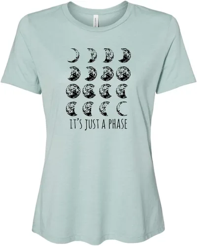 Vista 13 de Cute Women's Screen Printed Crew Neck Tee, Shirts With Sayings, Dusty Blue or Olive