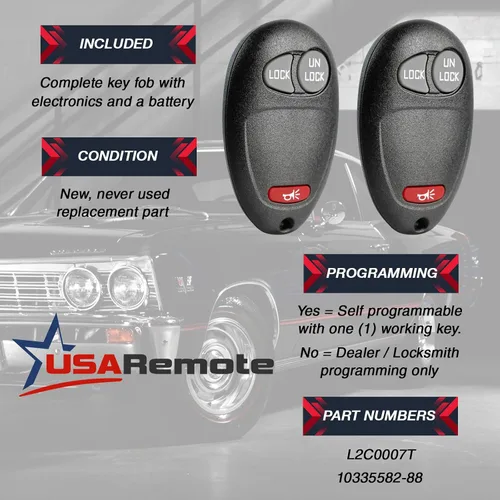 Vista 3 de Llavero remoto de entrada sin llave + llave de encendido (se adapta a L2C0007T), juego de 2