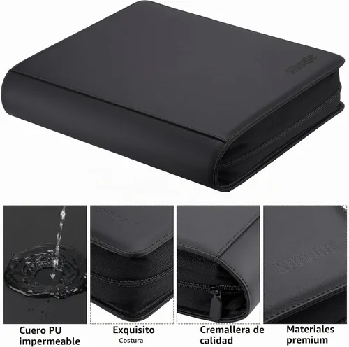 Vista 6 de Carpeta TopLoader de 9 bolsillos, con capacidad para 360 estuches rígidos de 3 x 4 pulgadas, carpeta de colección de tarjetas, 20 páginas de doble