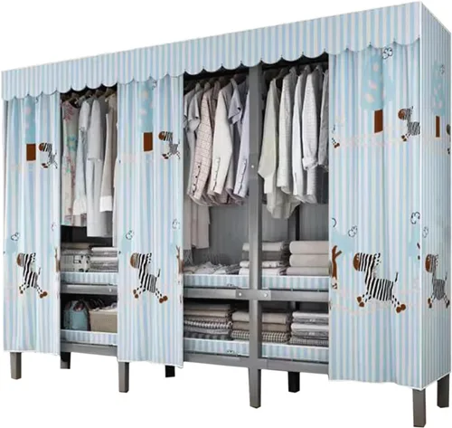 Vista 9 de large closets Folding Clothes Closet Metal Iron Wardrobe Closet Portable Closets for Hanging Clothes Easy to Assemble Saves Space Closet Space-saving