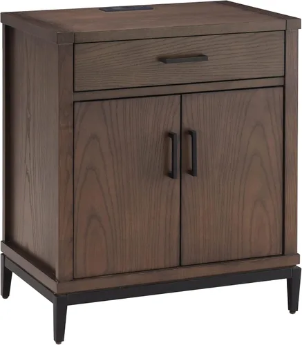Vista 16 de Leick Home Salem Mesita de noche, mesa auxiliar, 22 pulgadas, roble mediano MEDIUM OAK