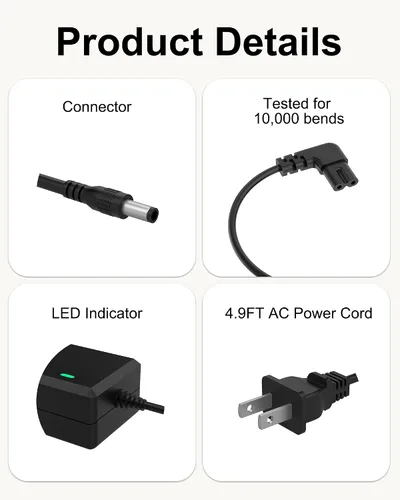 Vista 5 de Cargador de 19 V para altavoz Bluetooth inalámbrico JBL Xtreme 2, adaptador ETL Compatible with JBL Xtreme 2, Xtreme 1, Boombox 2, Boombox 1