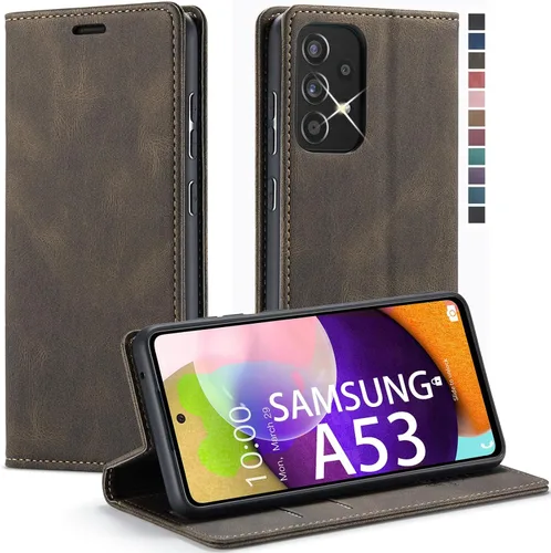 Vista 19 de Funda tipo cartera para Samsung Galaxy A52 5G con bloqueo RFID, color negro