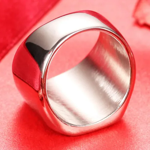Vista 3 de Jude Jewelers - Anillo de acero inoxidable para sello de color negro, plata, oro, clásico, para fiesta de cóctel, esposo, padre, San Valentín